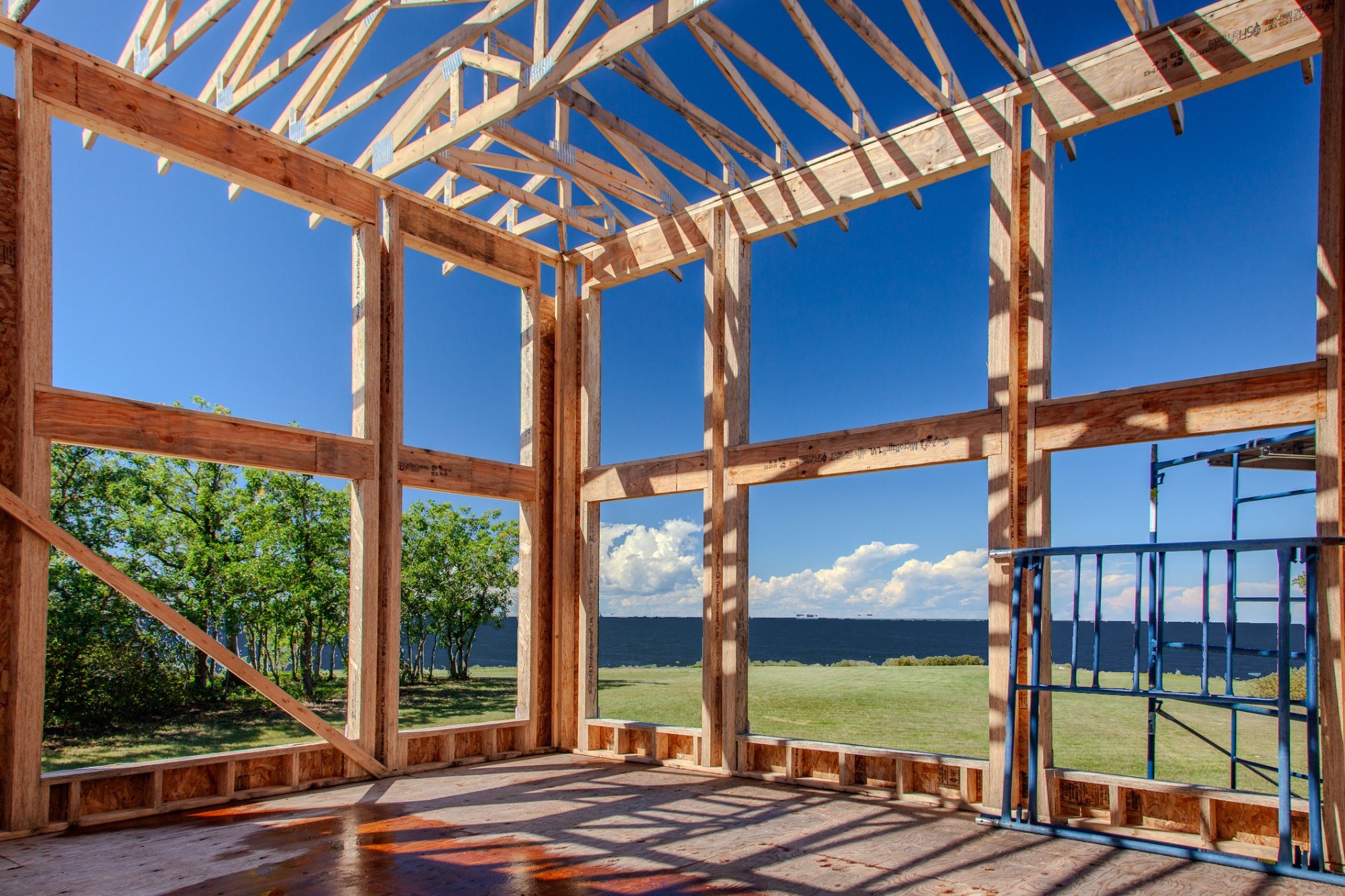 Forthright Construction - lakefront home framing in Vermont